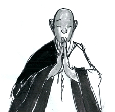 Gassho monk drawing