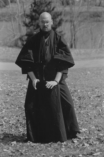 Ven. Anzan Hoshin roshi teaching Daruma-kata-aiki, 1987, Photograph by the late Ven. Shikai Zuiko o-sensei     